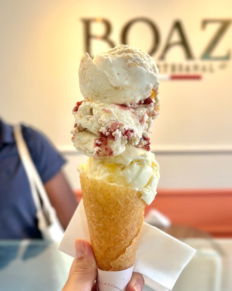 Casquinha Boaz com três bolas de gelato